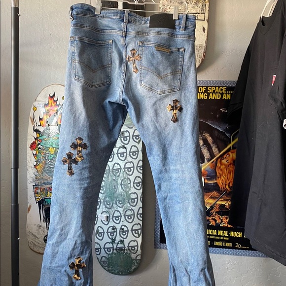2015 custom flared chrome heart denim - Picture 2 of 5